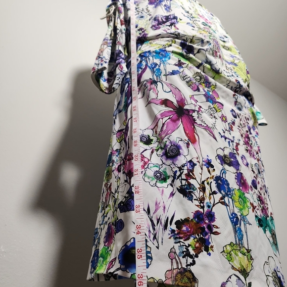 Roberto Cavalli Luxury White Jersey Astro Garden Floral Robot Dress MSRP $1190 - Picture 6 of 14